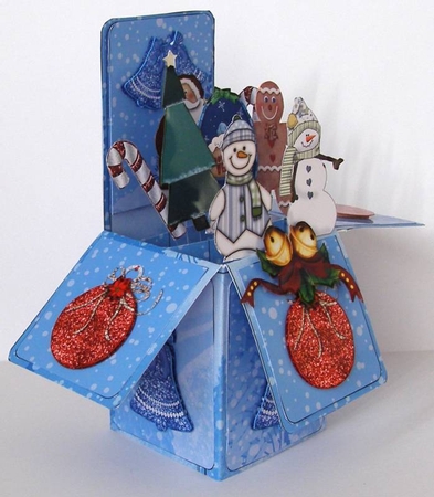 Let It Snow Pop Up 3D Box Card with Envelope by Margaret McCartney