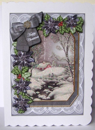 Winter Walk Happy Christmas 7x5in Fancy Lace Step by Step by Margaret McCartney
