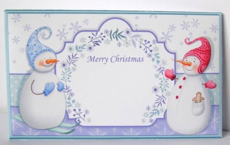 Christmas Money Wallet Gift Voucher Envelope SNOWMAN PALS by Margaret McCartney