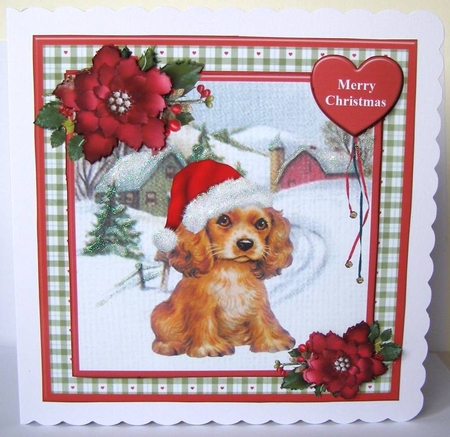 Christmas puppy mini kit & decoupage by Margaret McCartney