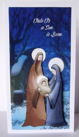 HOLY FAMILY TOPPER UNTO US A SON IS BORN by Margaret McCartney
