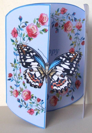 Rambling Roses 3 Panel Gatefold Card Kit - Happy Birthday by Margaret McCartney