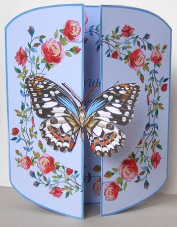 Rambling Roses 3 Panel Gatefold Card Kit - With Deepest Sympathy by Margaret McCartney