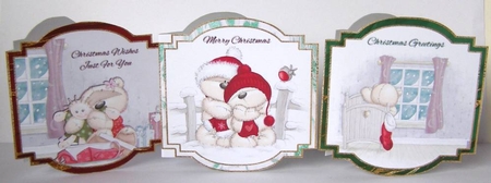 Christmas Teddies Mini Cards 5 by Margaret McCartney