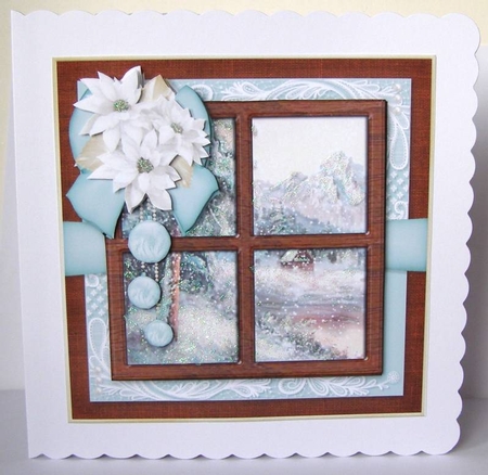 Cool Mint Christmas Window Scene Mini Kit by Margaret McCartney