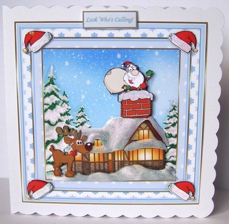 Santa at Christmas Decoupage Topper by Margaret McCartney