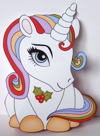 3D Christmas Treat Box Gift Set Mini Kit - Cute Little Unicorn by Margaret McCartney