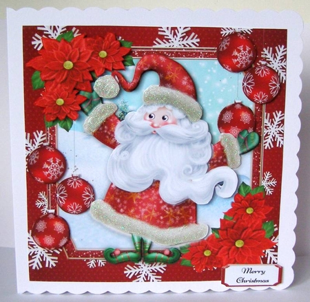 Adorable Quirky Santa With Baubles 8x8 Mini Kit by Margaret McCartney