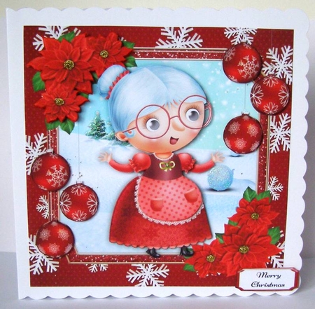 Adorable Mrs Claus With Baubles 8x8 Mini Kit by Margaret McCartney