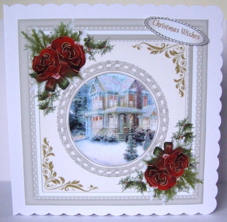 Beautiful Red Christmas Roses  by Margaret McCartney