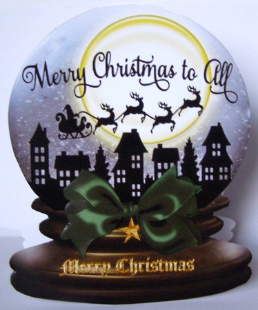Mini Kit- 3D Snowglobe Scene - Santa on his way by Margaret McCartney