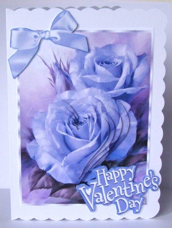 pretty lilac roses with heart pyramids by Margaret McCartney