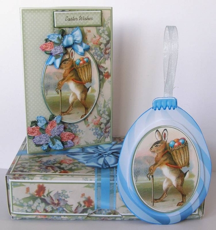 3D Easter Egg Bauble Card And Gift Box-4 by Margaret McCartney