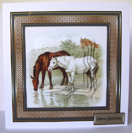 Horses having a drink by Margaret McCartney