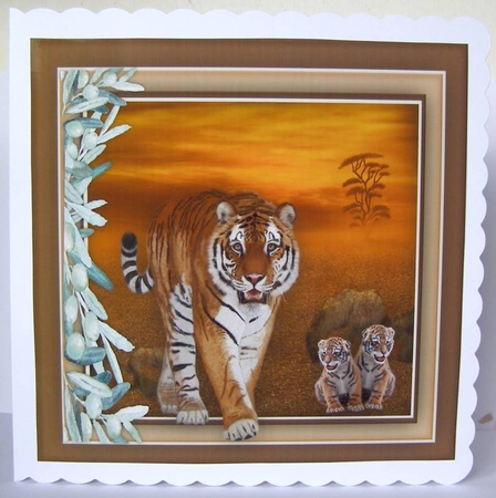 Beautiful Sibirian Tiger and Cubs by Margaret McCartney