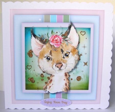 Beautiful Bobcat and Roses  by Margaret McCartney