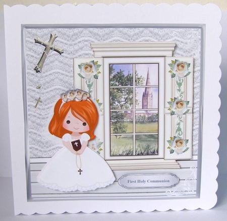 First Holy Communion Card Mini Kit & Decoupage (red hair) by Margaret McCartney