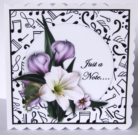 Just a Note Amaryllis  Card Topper by Margaret McCartney