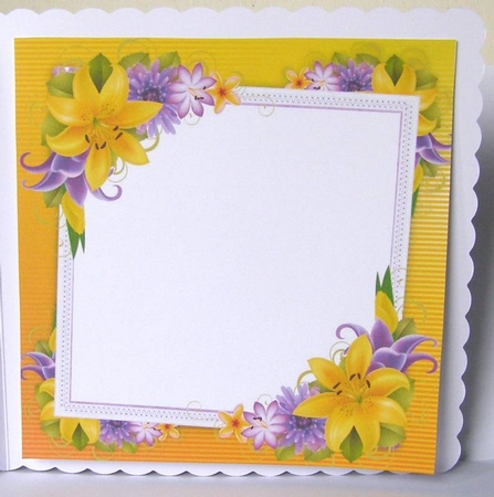 Beautiful Yellow Lilly Floral Insert Blank 8x8 by Margaret McCartney