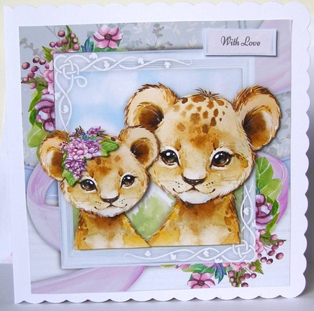 Beautiful Pair Of Lions 8x8 Mini Kit by Margaret McCartney
