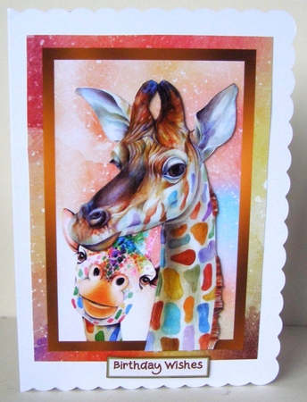 Giraffe Love Quick Card by Margaret McCartney