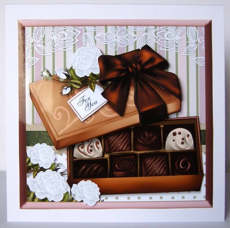 Chocolates Just For You Card Front Kit-3 by Margaret McCartney