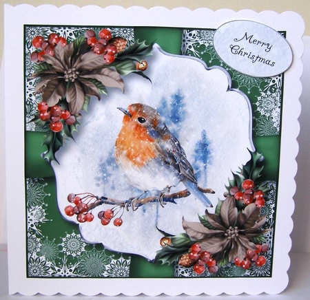 The Christmas Robin 8x8 by Margaret McCartney