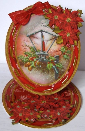 Christmas Lantern Oval Easel Card Mini Kit by Margaret McCartney