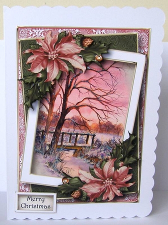 Framed Christmas - Winter Sunset A5 by Margaret McCartney