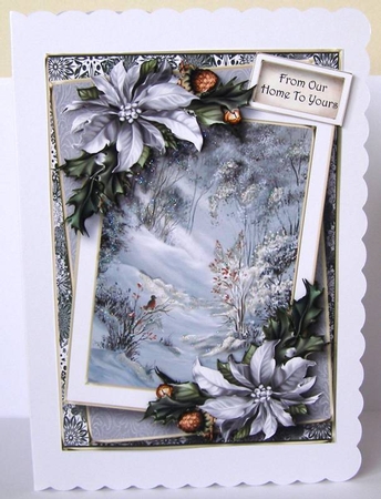 Framed Christmas - Sunbeams On The Snow A5 by Margaret McCartney