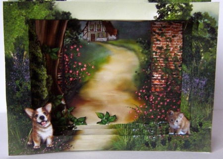 Cottage In The Country - Diorama Tunnel Card Kit With Envelope by Margaret McCartney