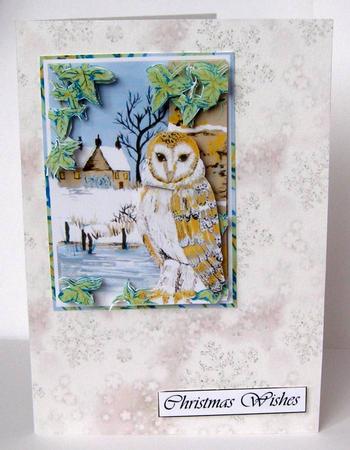 Barn Owl in the Snow Paper Tole Sheet by Margaret McCartney