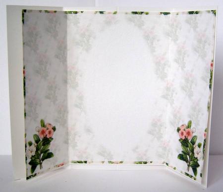 Pink and White Periwinkle Gatefold Insert by Margaret McCartney