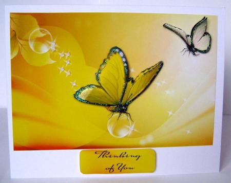 Yellow Butterfly Thank You or Birthday by Margaret McCartney