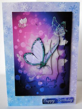 Purple Butterfly Thank You or Birthday by Margaret McCartney