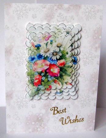 Wildflower Bunch Scallop Edge Pyramid Toppers by Margaret McCartney