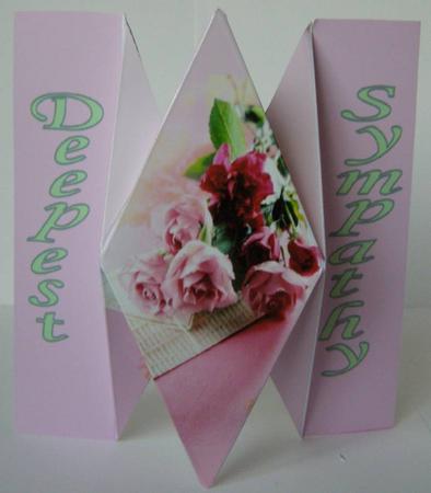 Diamond Fold Rose Sympathy Card by Margaret McCartney