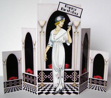 Art Deco Lady Theatre Fold in Lilac by Margaret McCartney