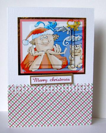 Xmas Cat Lady by Margaret McCartney