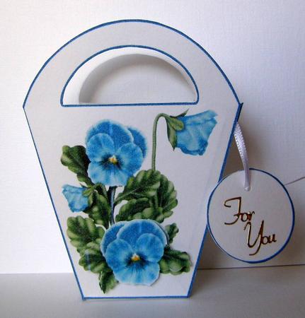 Blue Pansy Gift Bag / Box 2 by Margaret McCartney