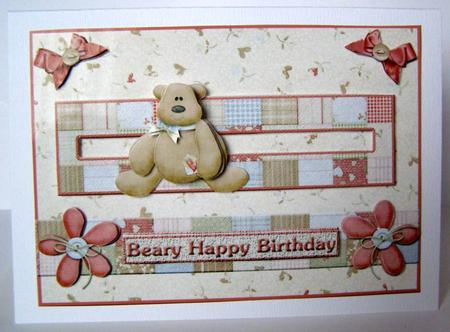 Beary Happy Birthday Penny Slider Card by Margaret McCartney