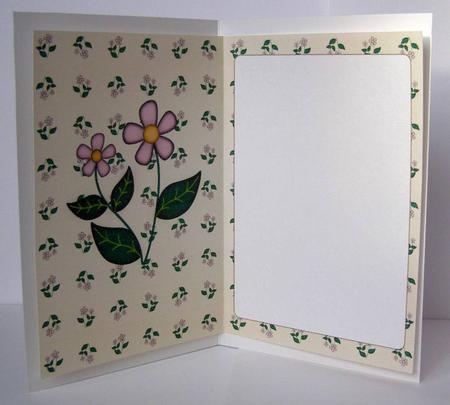 Pink Flowers Insert (cream) by Margaret McCartney