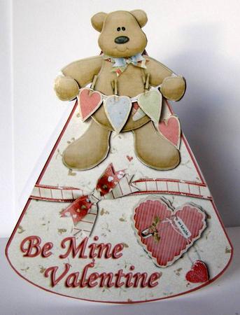 Cream & Red Be Mine Valentine Wobble Card Card by Margaret McCartney
