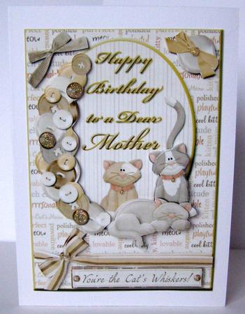 Happy Birthday to a Dear Mother Card Front by Margaret McCartney