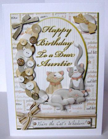 Happy Birthday to a Dear Auntie Card Front by Margaret McCartney