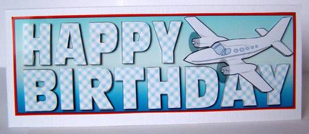 Happy Birthday with Plane Large Dl 4 by Margaret McCartney