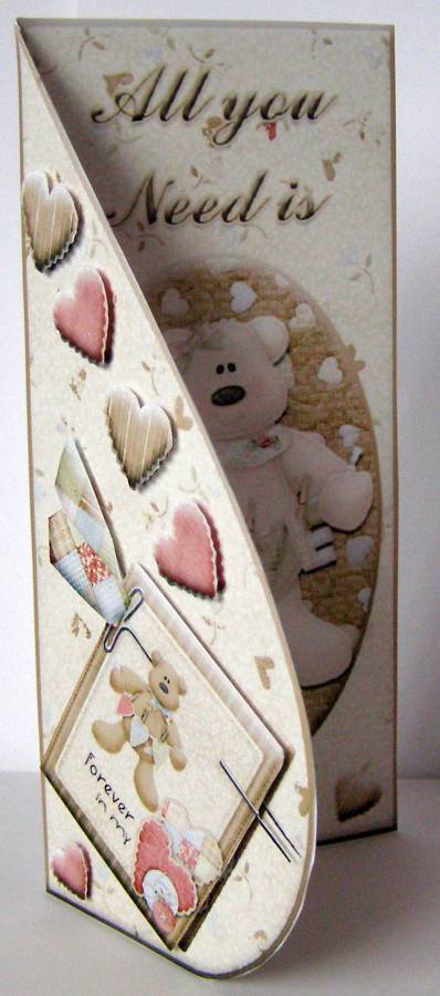 Valentine Love Bear Teardrop Card by Margaret McCartney