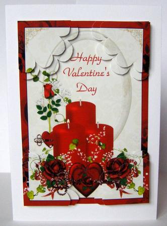 Valentine Roses and Candles Quadro Petal Stacker by Margaret McCartney