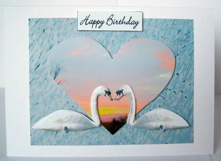 Swans Over Heart with Backing by Margaret McCartney