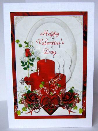 Valentines Candles and Roses Shaped Pyramid by Margaret McCartney
